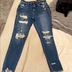 Flying Monkey Ripped Blue Skinny Jeans high rise